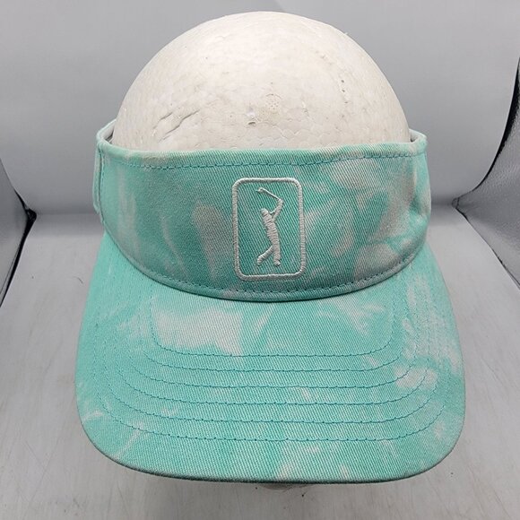 PGA Tour Turquoise Tie Dye Golf Visor Adjustable Outdoors Summer Casual Comfort - Picture 1 of 8
